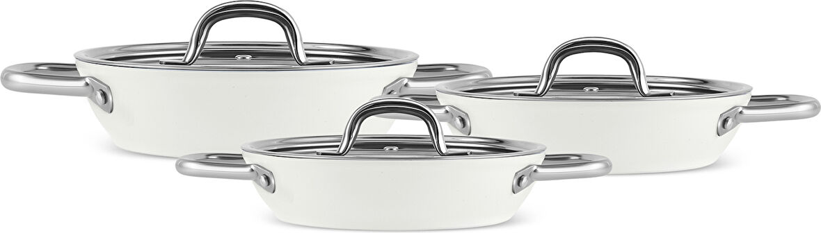 Karaca x Refika Birgül Swiss Crystal Metal Kulplu 6 Parça Sahan Set Creamy