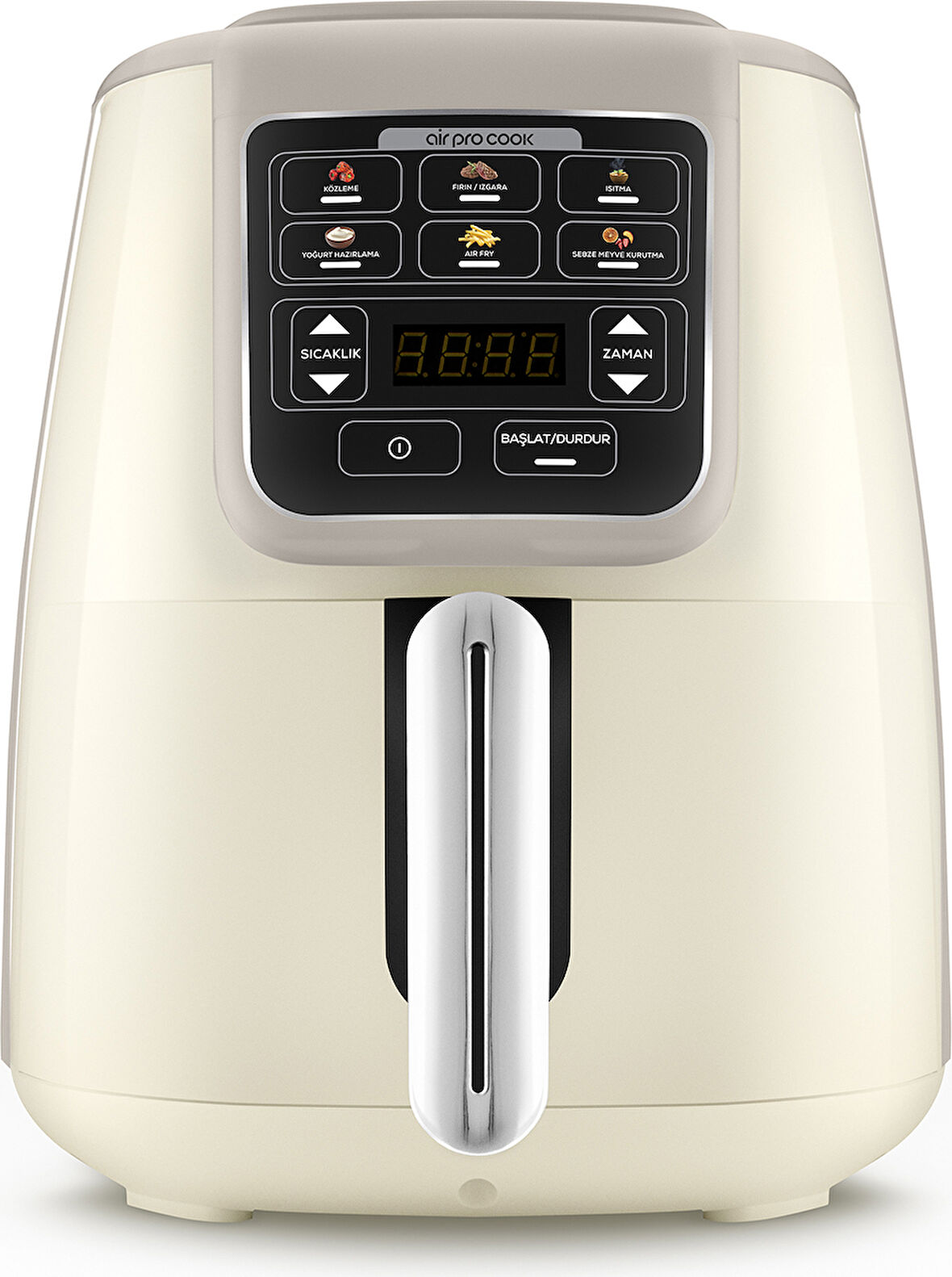 Karaca Air Pro Cook Köz Steel XL Çelik Hazneli Airfryer Iconic Beige  4 Litre 4 Kişilik
