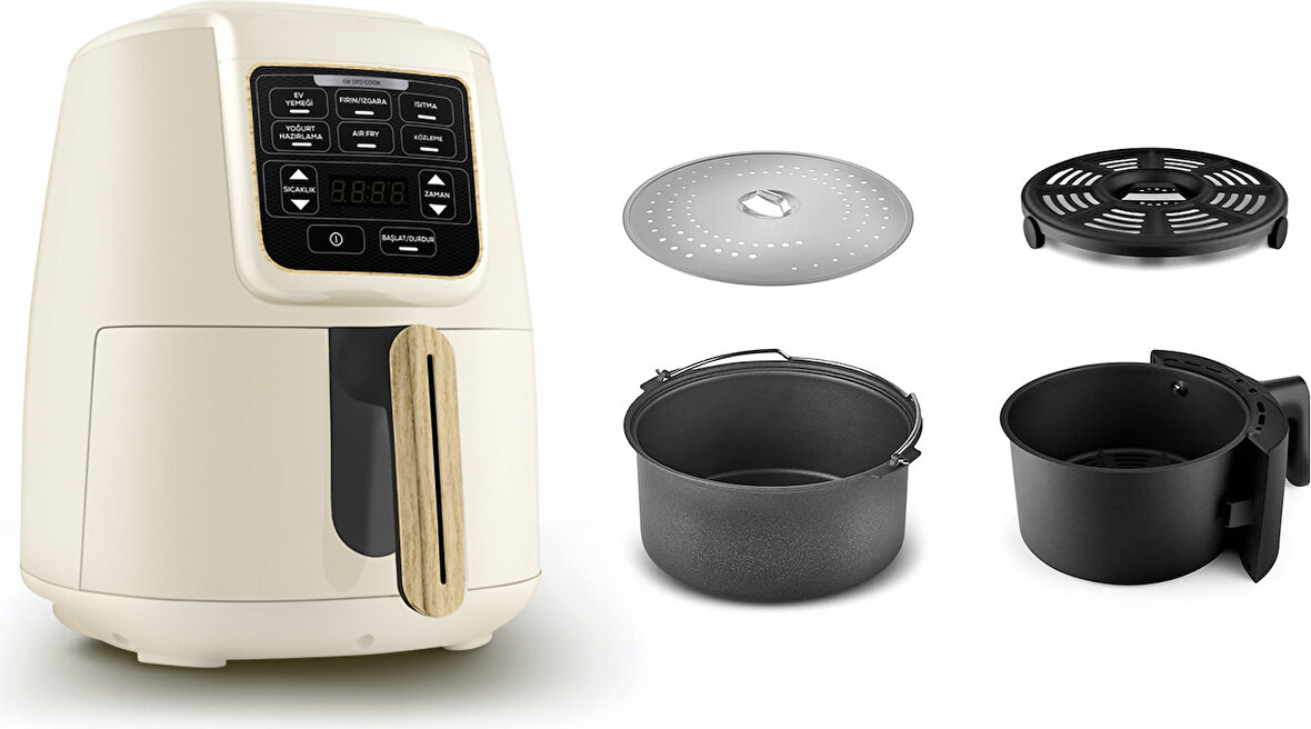 Karaca Air Pro Cook 3 in 1 XL Ev Yemeği, Közleme, Airfryer Wood Craft 4 Kişilik