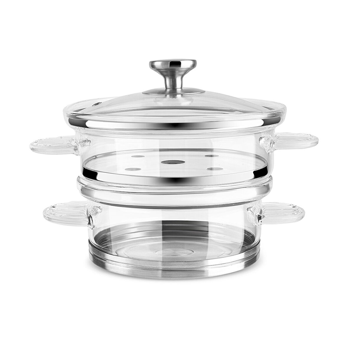 Karaca York Borosilikat Cam 2 Katlı Buhar Tenceresi 18 cm