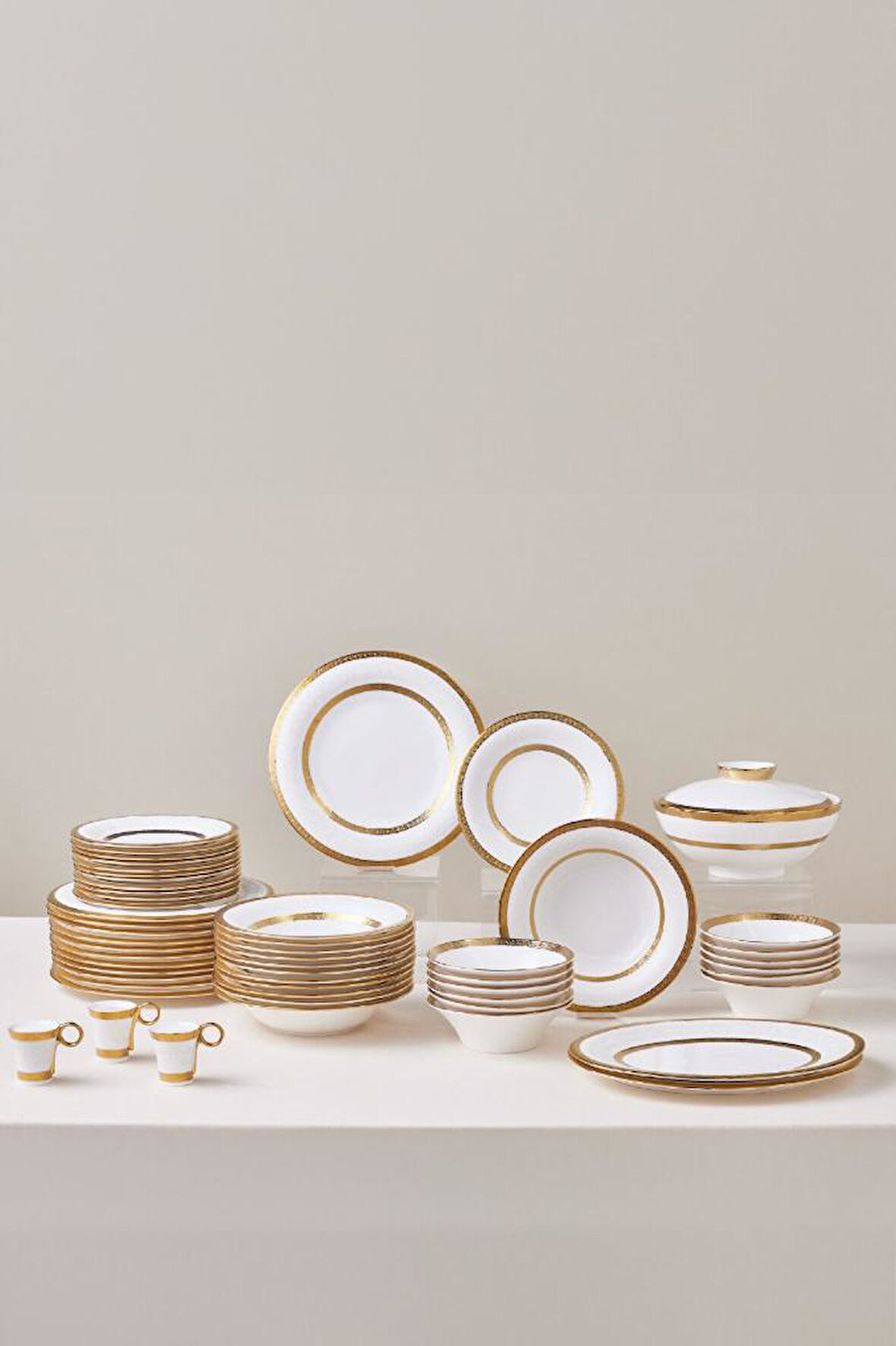 Royal Bone Victoria 55 Parça 12 Kişilik Yemek Takımı Gold
