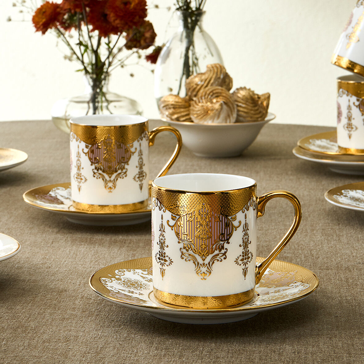 Karaca Azize 6 Kişilik Kahve Fincan Takımı 80 Ml