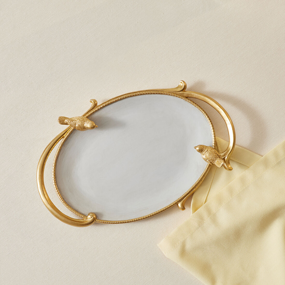 Karaca Doris Dekoratif Tepsi Gold 24x17x4 cm