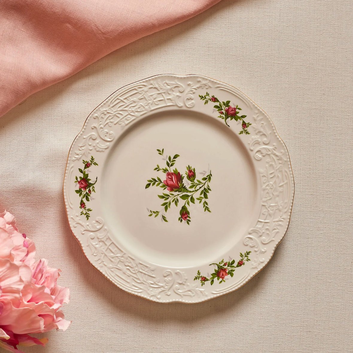 Karaca Vintage Rose Servis Tabağı 26 cm