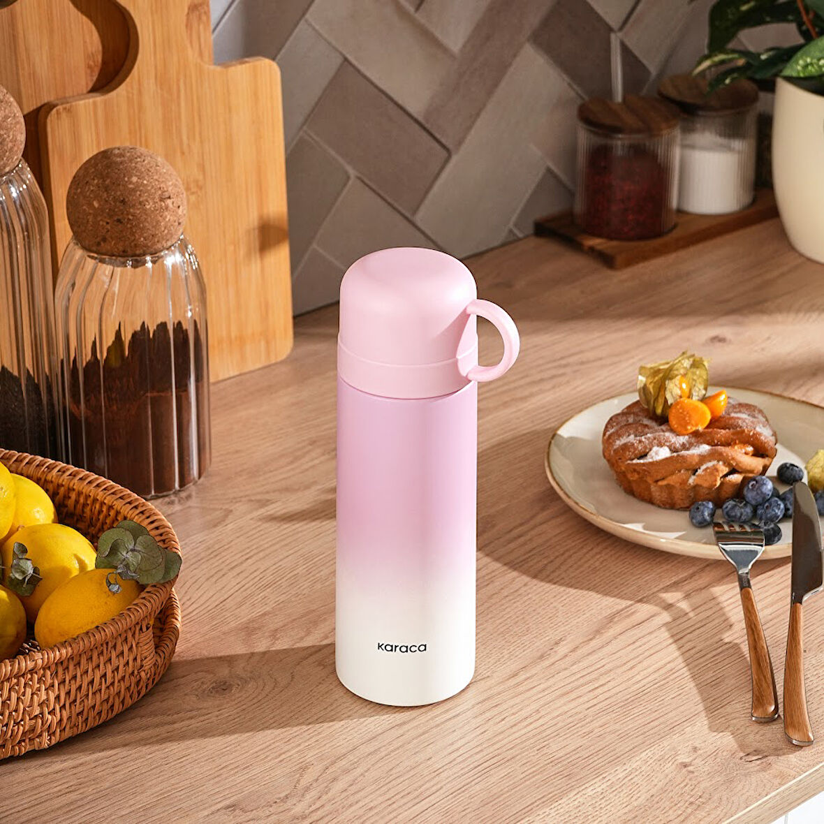 Karaca Candy Çelik Sızdırmaz Termos Pembe 500 ml
