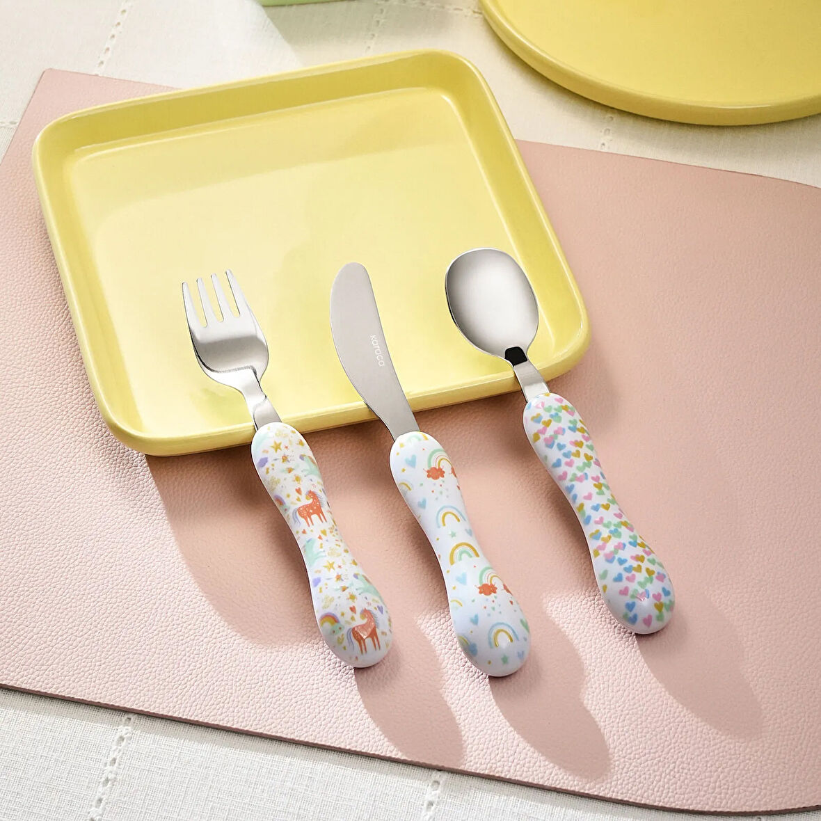 Karaca Unicorn 3 Parça Çocuk Çatal Kaşık Bıçak Seti