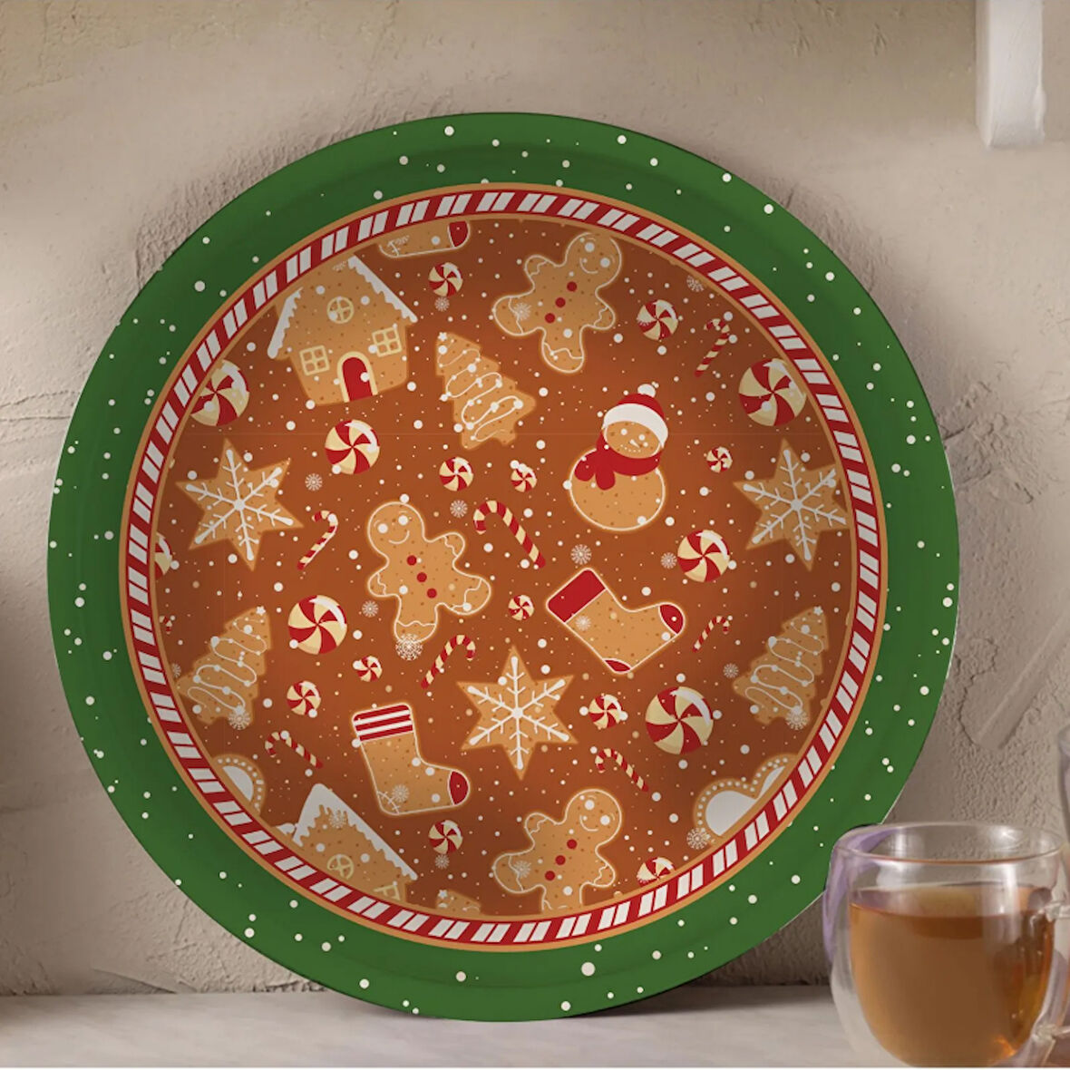 Karaca New Year Yılbaşı Gingerbread Tepsi 34 Cm 