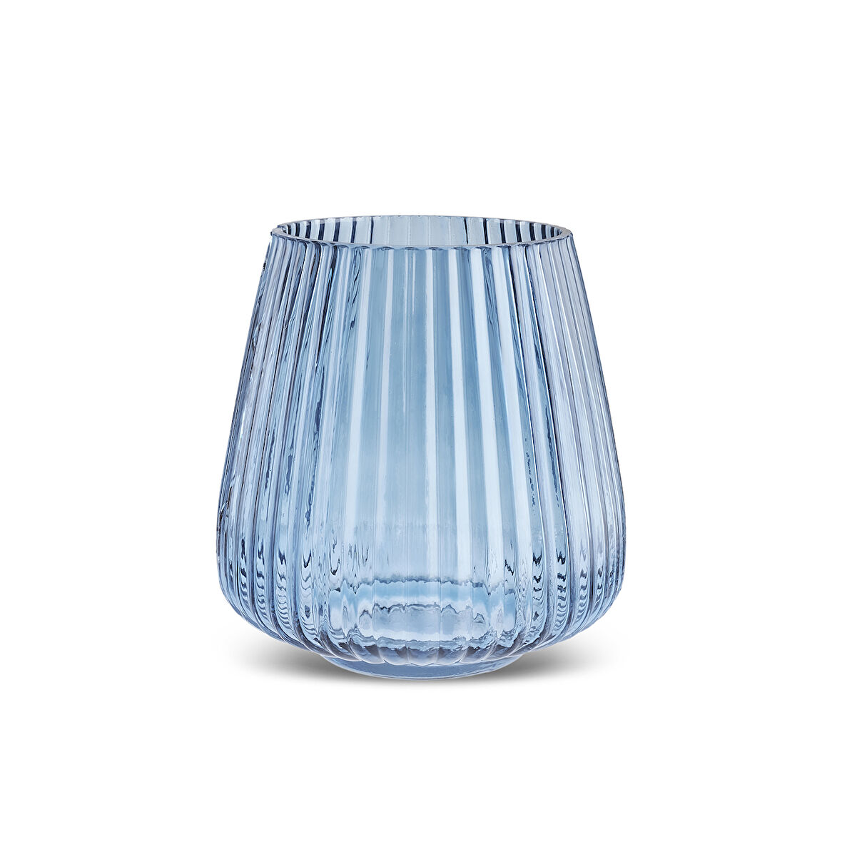 Karaca Boris Cam Vazo Mavi 17x17x18,5 cm