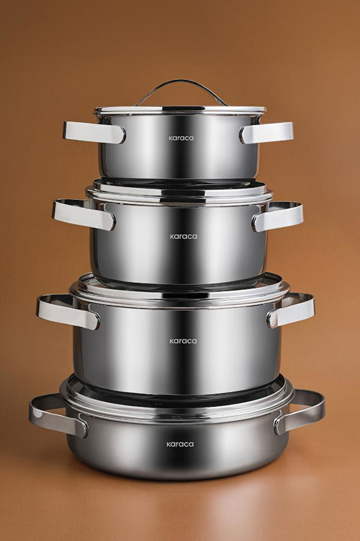 Power Steel 316+ 3Ply Discovery İndüksiyon Tabanlı 8 Parça Çelik Tencere Seti