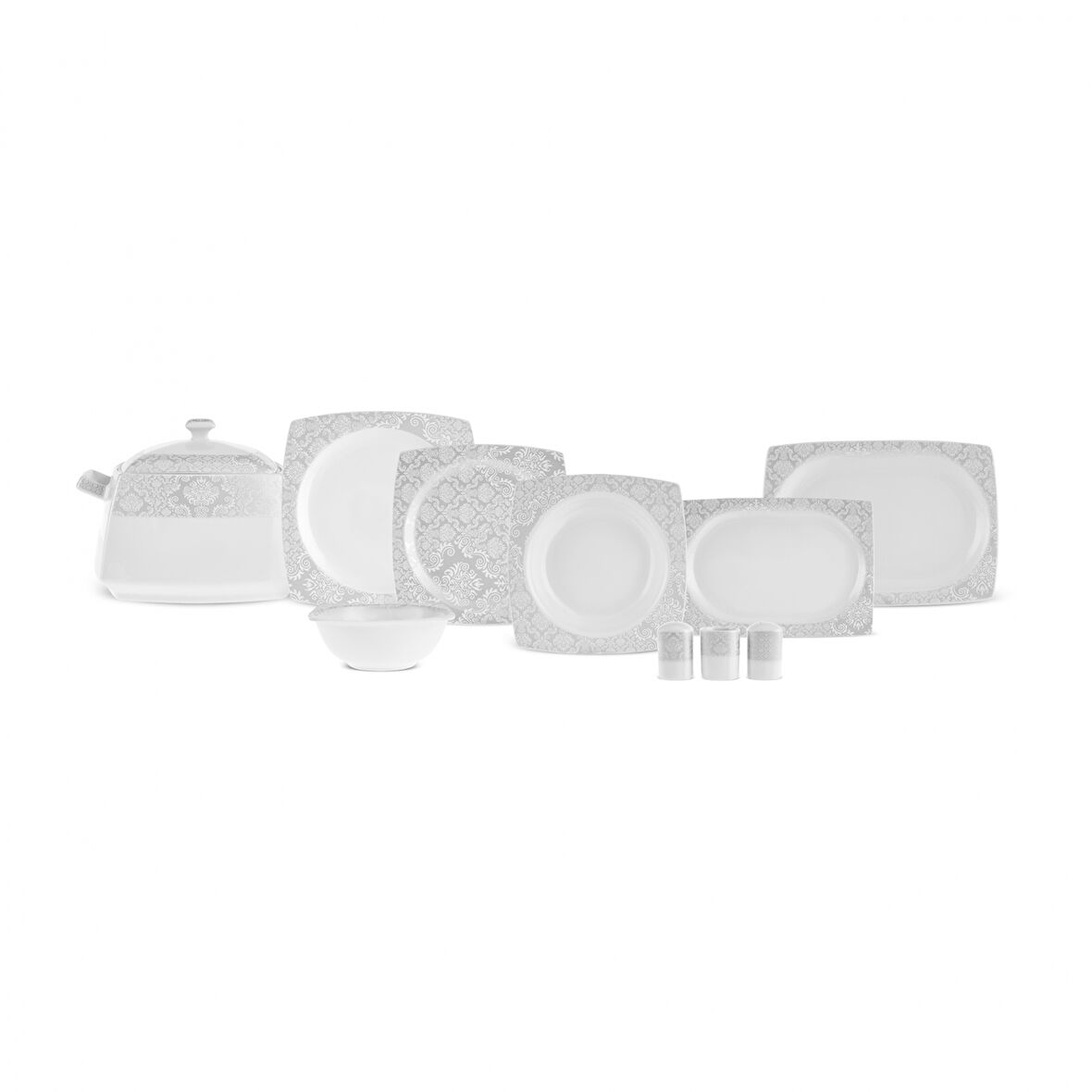 Karaca Square Bone Bridal 60 Parça 12 Kişilik Yemek Takımı