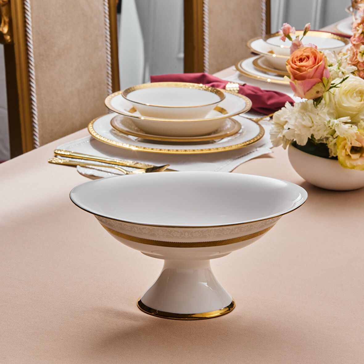 Karaca Royal Bone Victoria Ayaklı Gondol Gold 25,5 Cm 