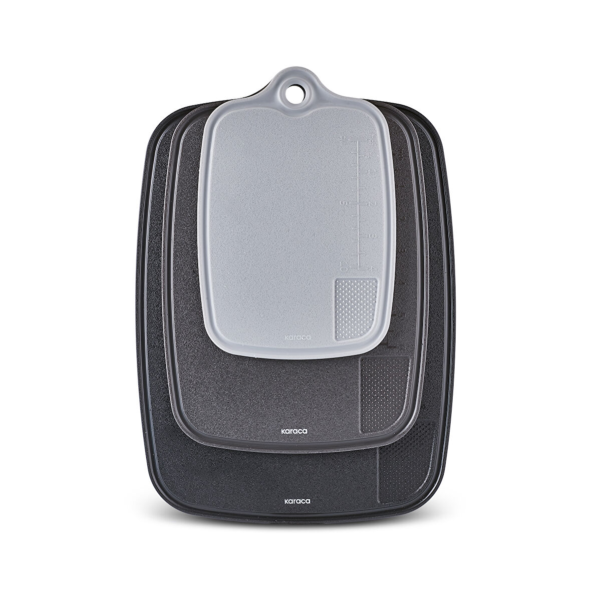 Karaca Triocut 3'lü Ölçülü Kesme Tahtası Gri