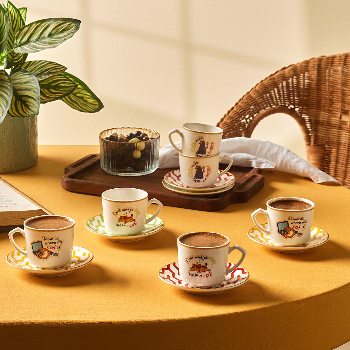 Karaca Bonbon 6 Kişilik Kahve Fincan Takımı 80 ml