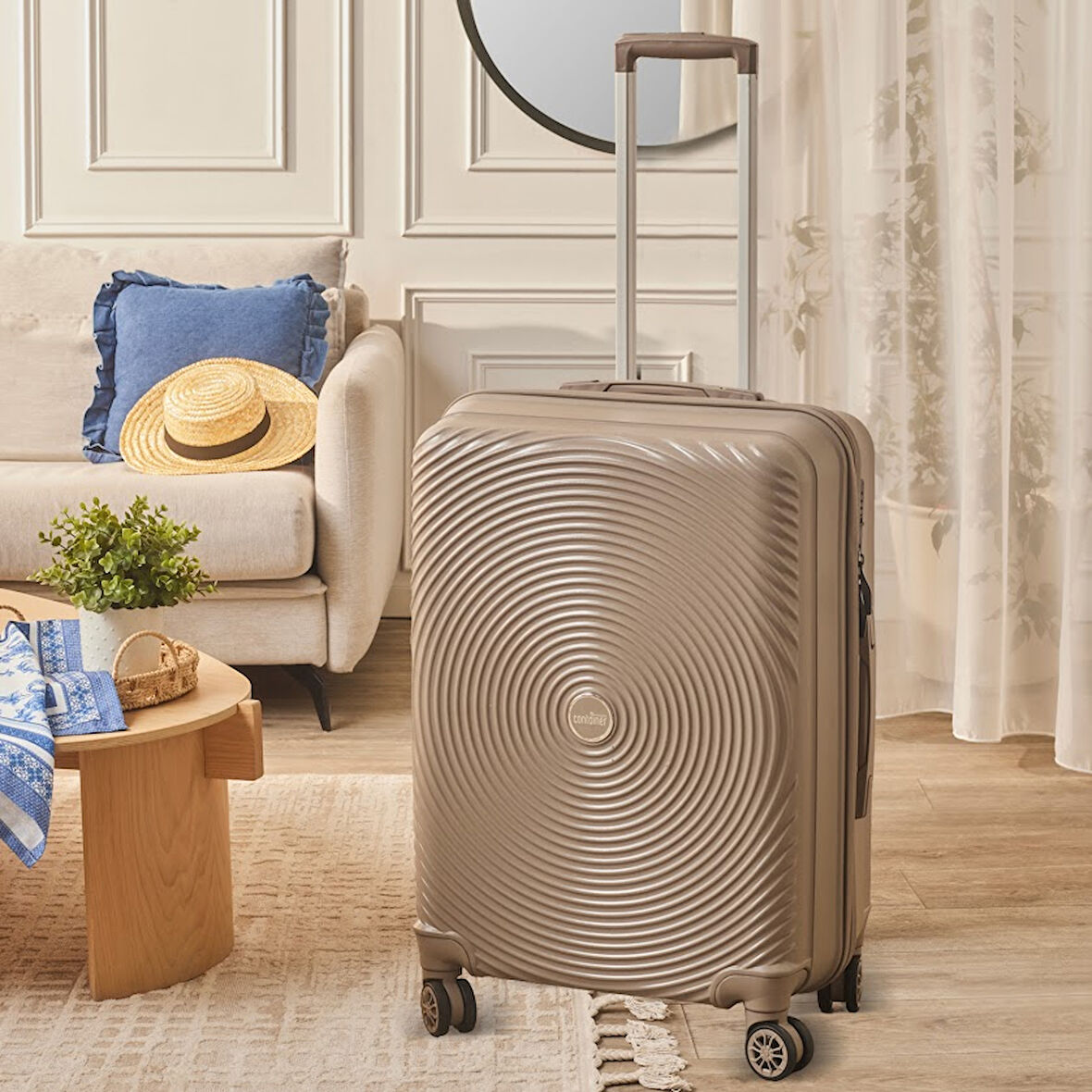 Karaca Container Vera Büyük Boy Valiz Bej