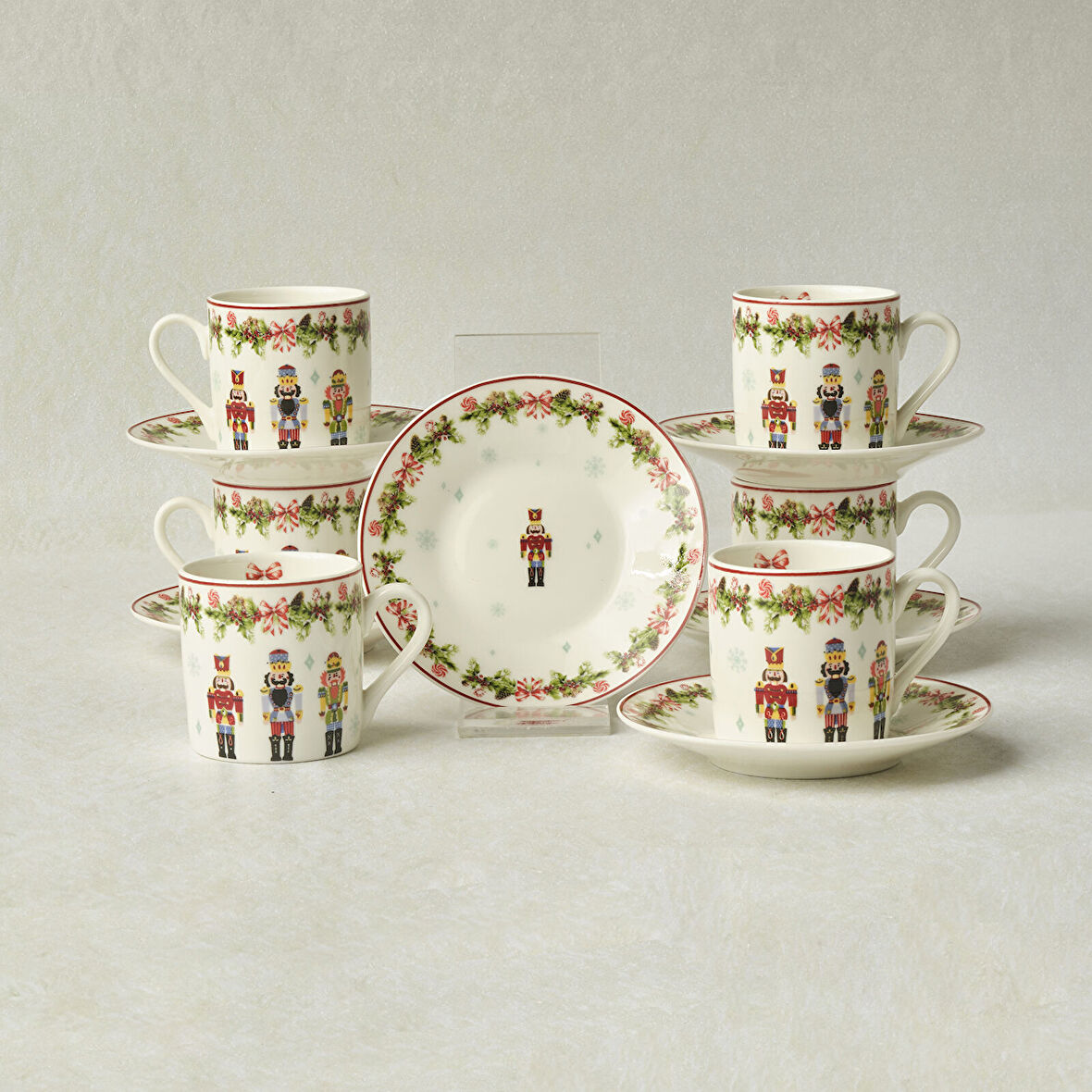 Karaca New Year Yılbaşı Kurşun Asker 6 Kişilik Kahve Fincan Takımı 80 ml