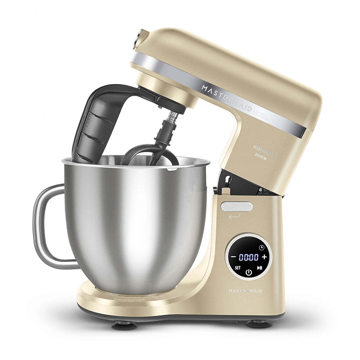 Karaca Mastermaid Chef Ultra D2000W Dijital Ekranlı Hamur Yoğurma Makinesi Mineral Gold 7L