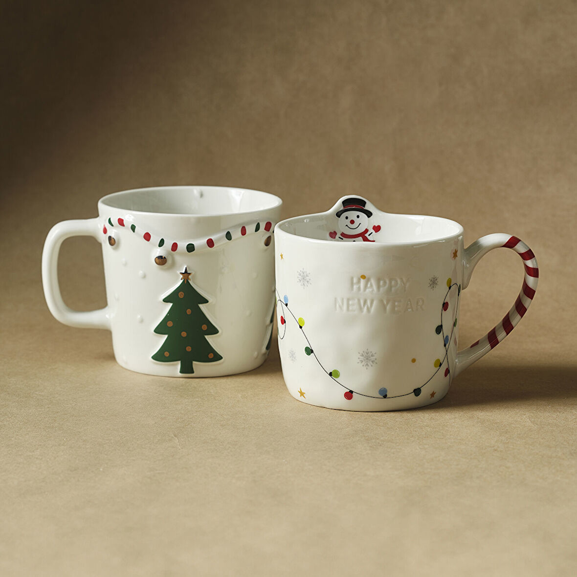 Karaca New Year Yılbaşı Glowy Tree Flake 2'li Kupa 460 ml