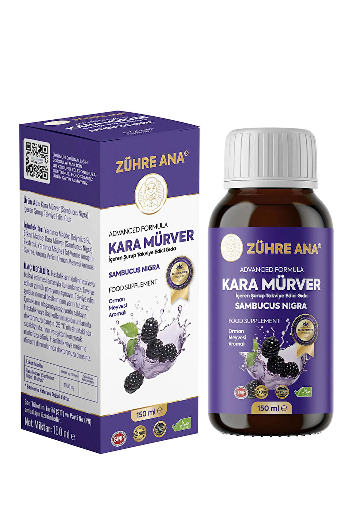 Kara Mürver Sambucus Nigra İçeren Şurup 150 Ml