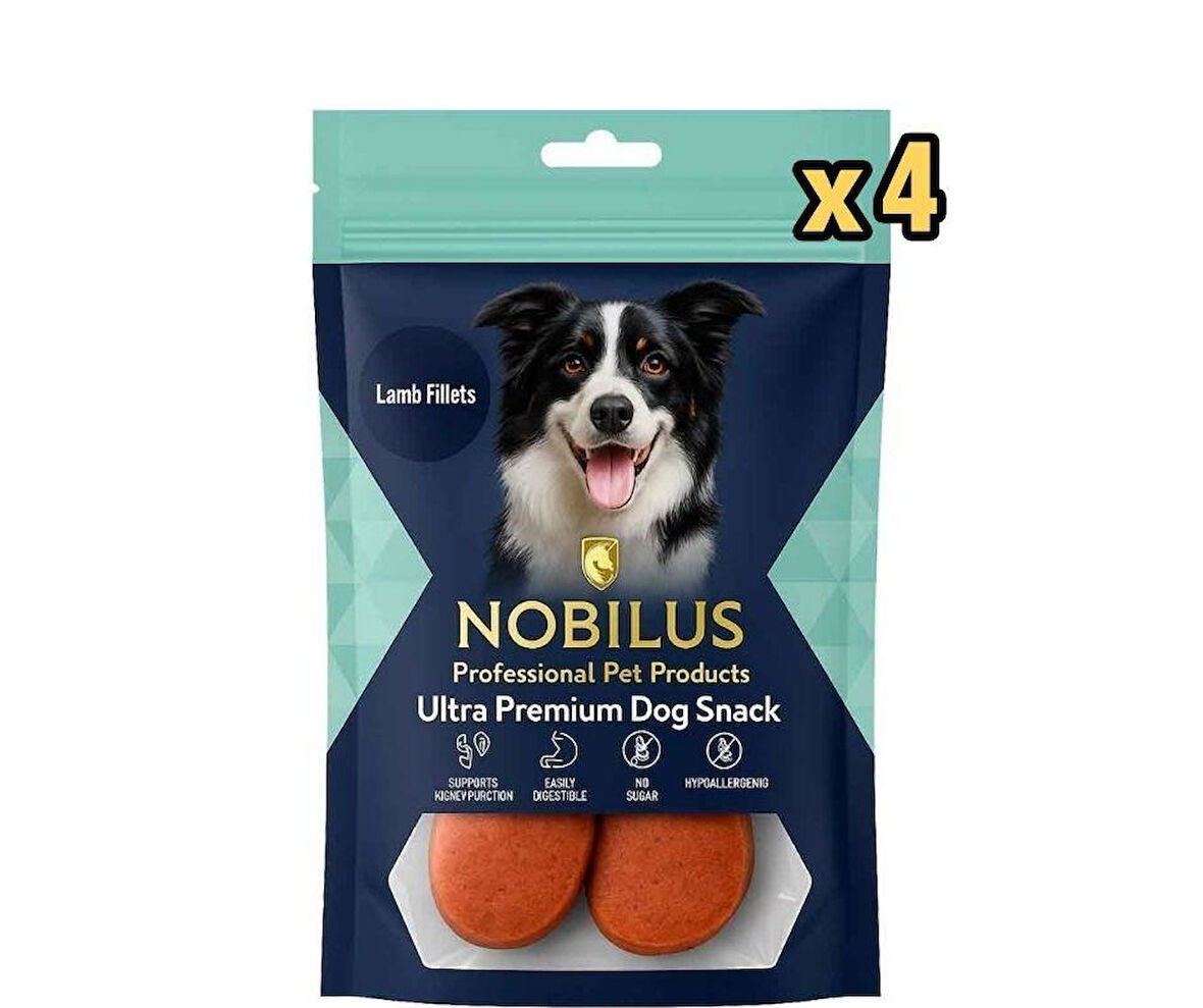 Nobilus Köpek Ödül Maması Kuzu Etli Dilimler 80 Gr x 4 Adet