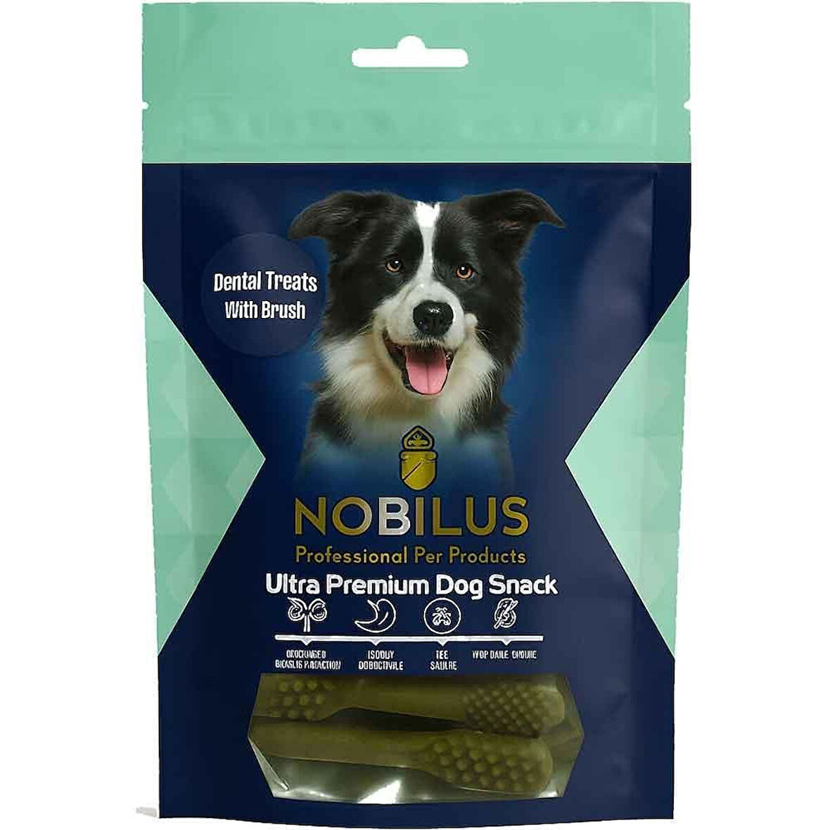 Nobilus Dental Köpek Diş Temizleyici Ödül Maması Fırça Şekilli 80 Gr