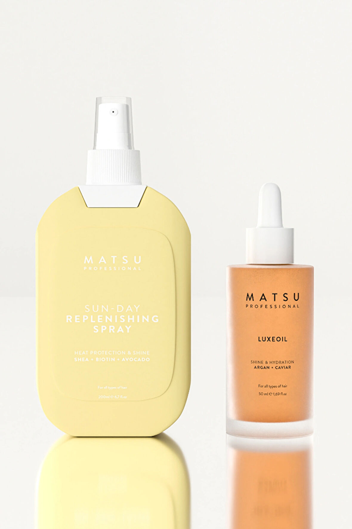 Matsu Sun Day Isıya Karşı Koruyucu Saç Bakım Spreyi Ve Luxeoil Argan Saç Bakım Yağı 2'li Set