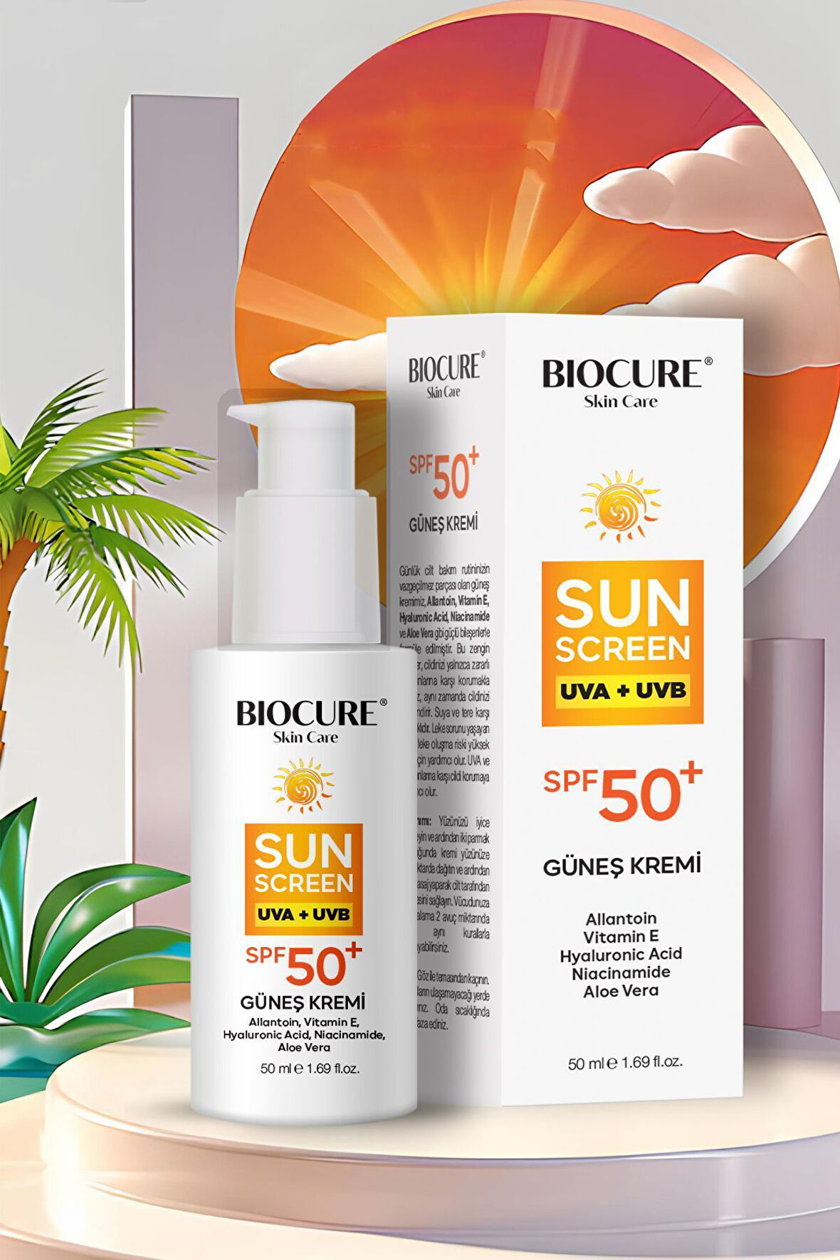 Biocure Face Protection SPF 50+ Güneş Koruyucu Krem  50ml