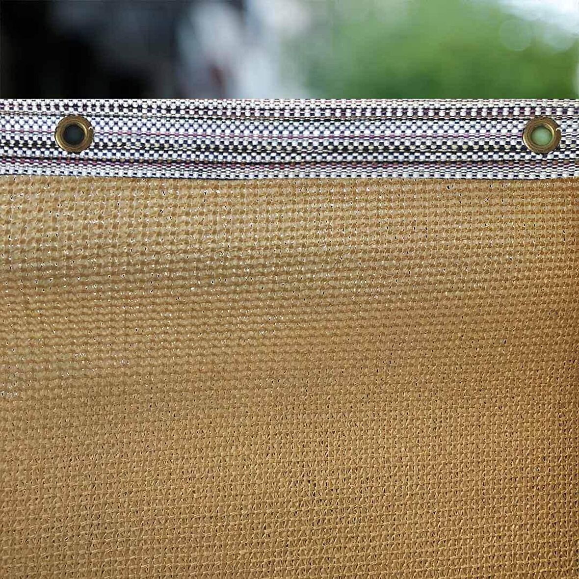 %95'lik Krem Gölgelik File - 1.5*5 METRE - Branda - Çit Filesi - Şeritli Halkalı