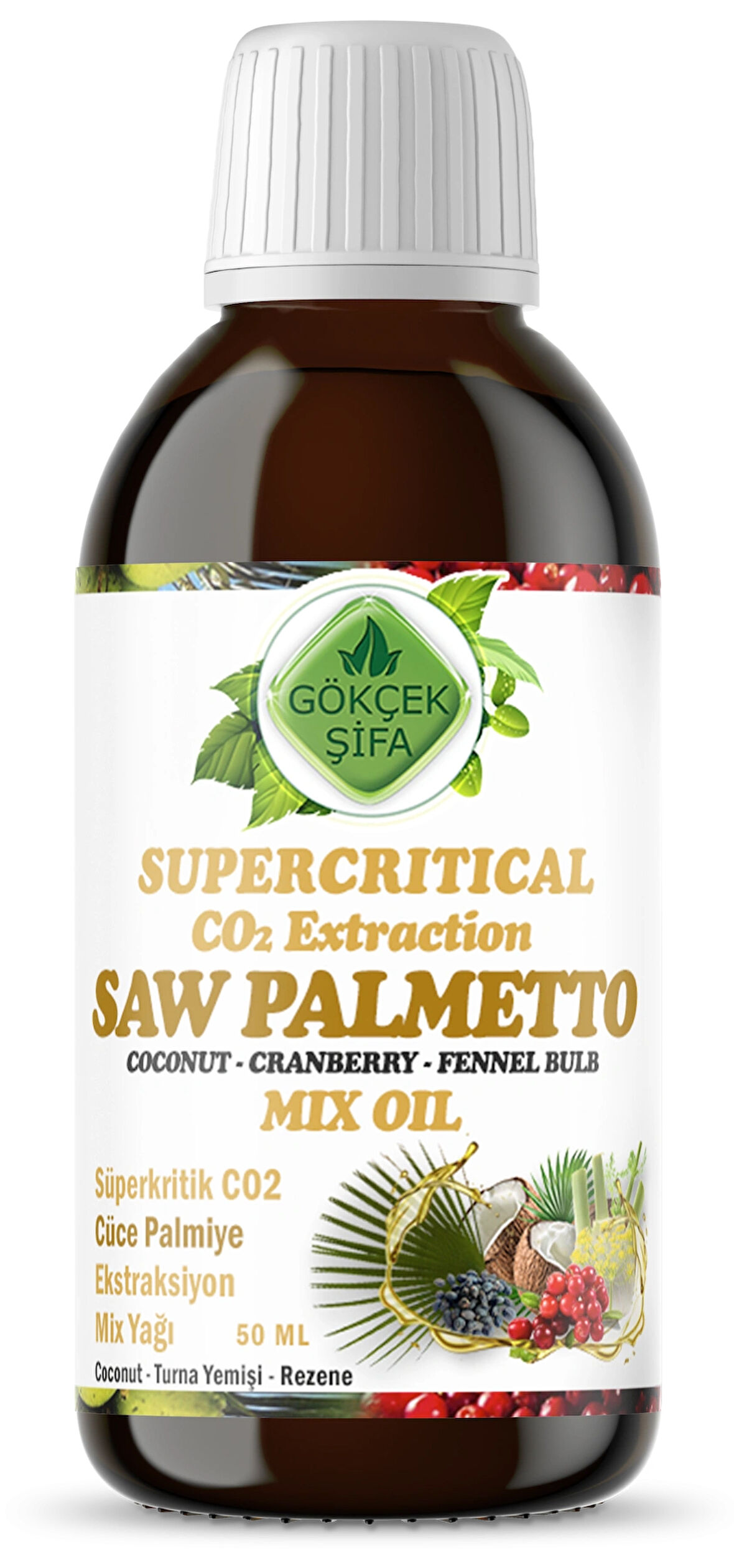 Cüce Palmiye Süperkritik Yağı 50 ml (SAW PALMETTO SUPERCRİTİCAL MİX OİL)