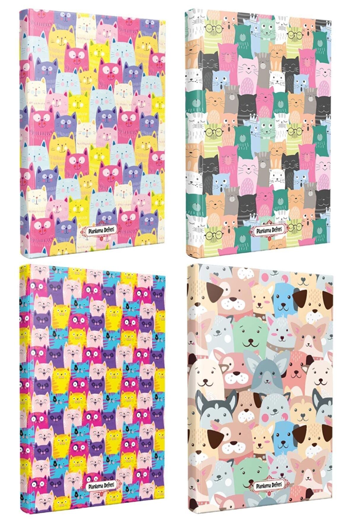Kedi Temalı 4 Defter - Set 3