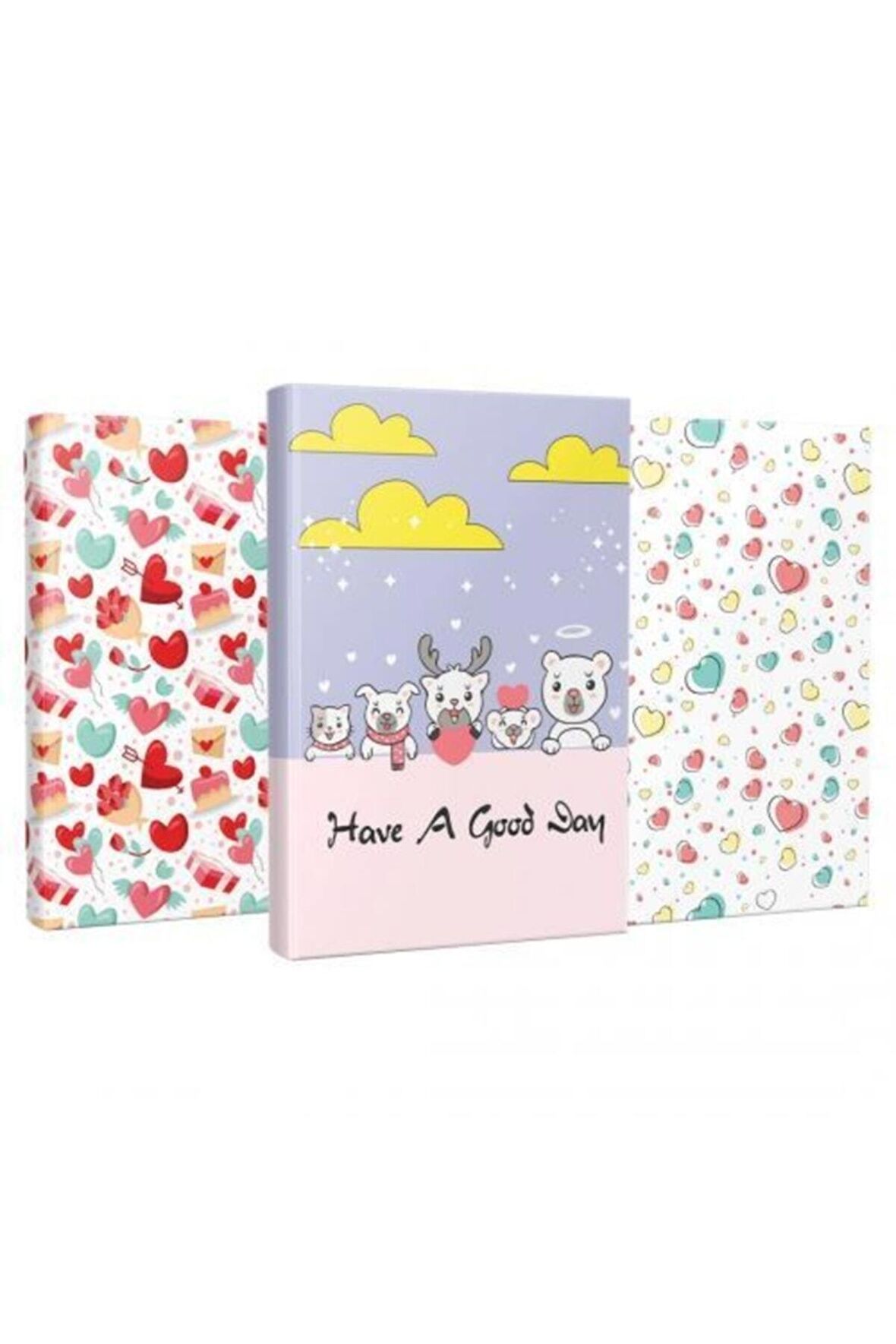 3lu Defter Seti - Kalp Yağmuru