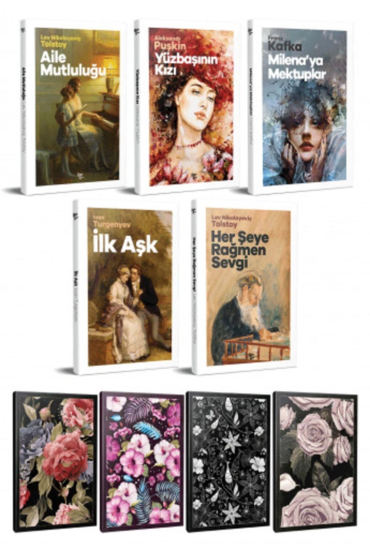 5 Dünya Klasiği Ve Çiçekli Çizgili Defter
Seti -1