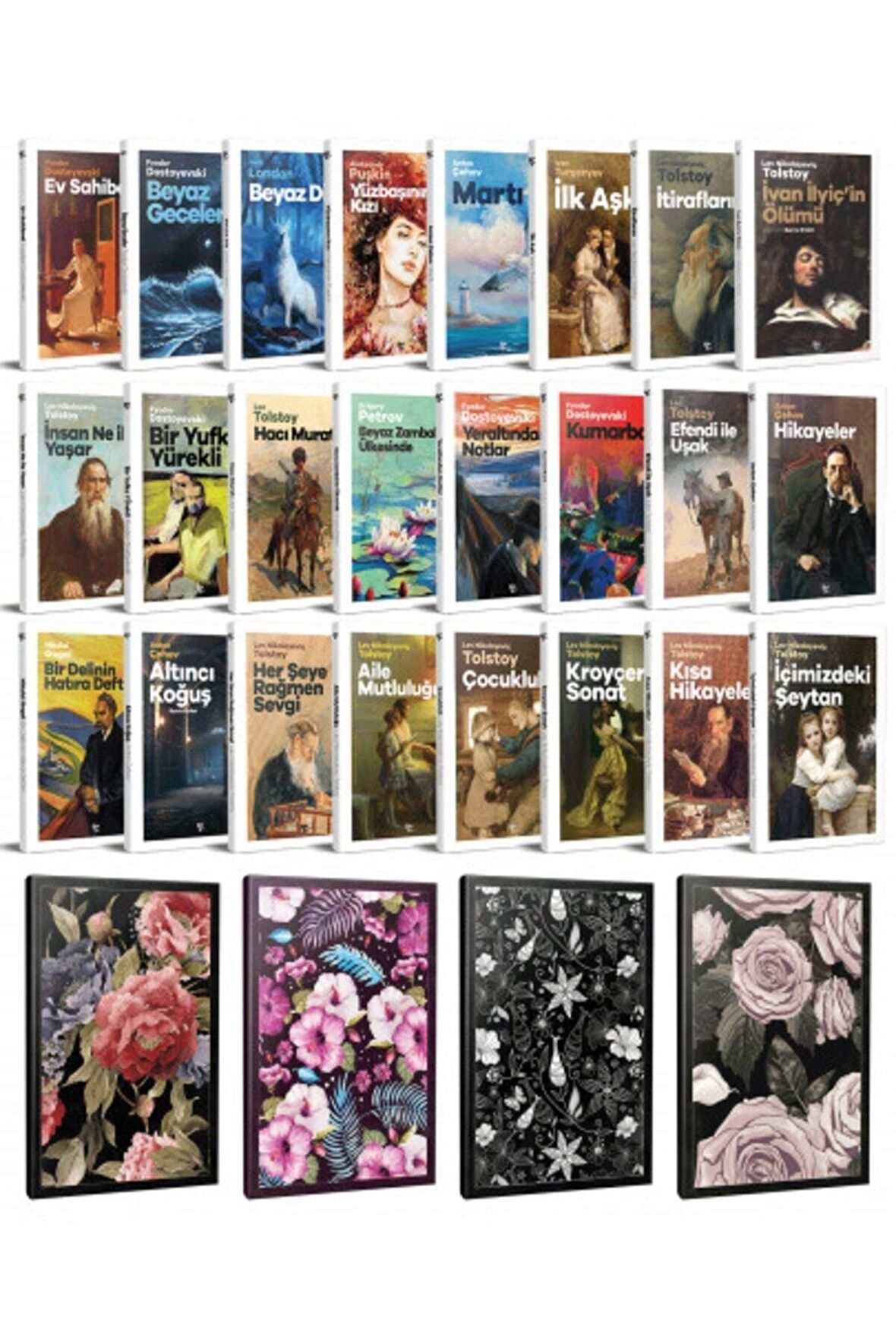 24 Dünya Klasiği Ve Çiçekli Çizgili Defter
Seti -1
