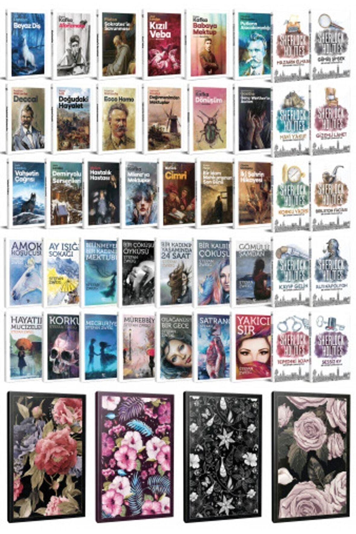 43 Dünya Klasiği Ve Çiçekli Çizgili Defter
Seti -1