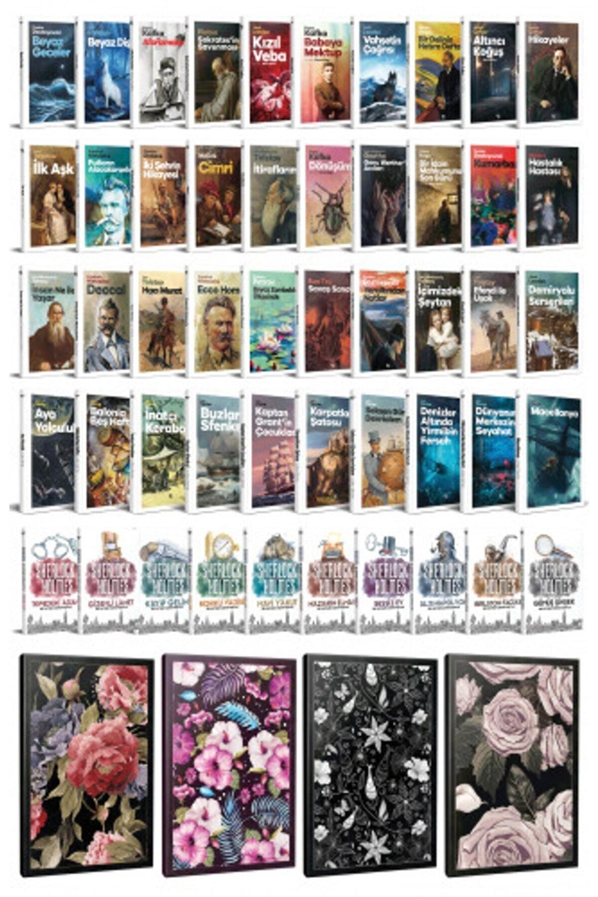 50 Dünya Klasiği Ve Çiçekli Çizgili Defter
Seti -1