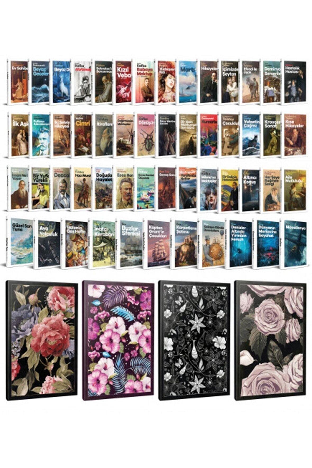 63 Dünya Klasiği Ve Çiçekli Çizgili Defter
Seti -1