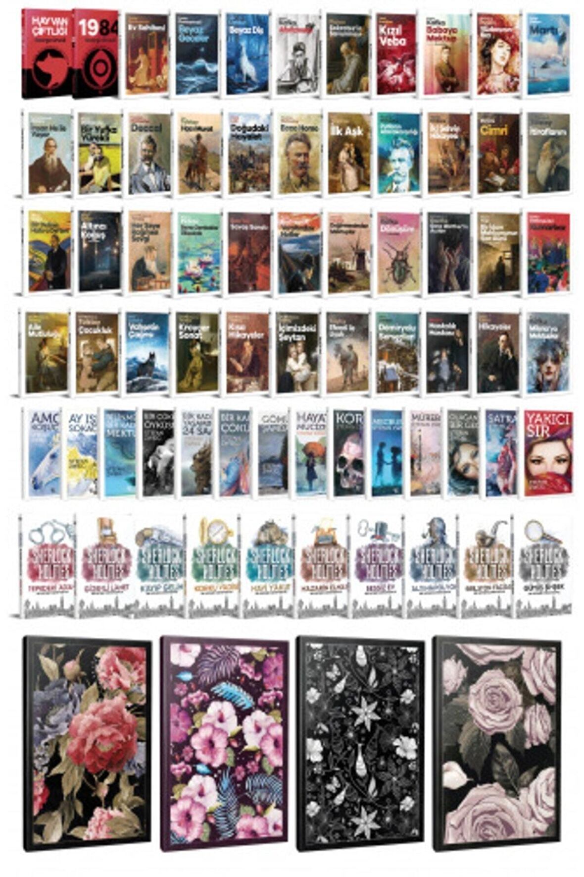 68 Dünya Klasiği Ve Çiçekli Çizgili Defter
Seti -1