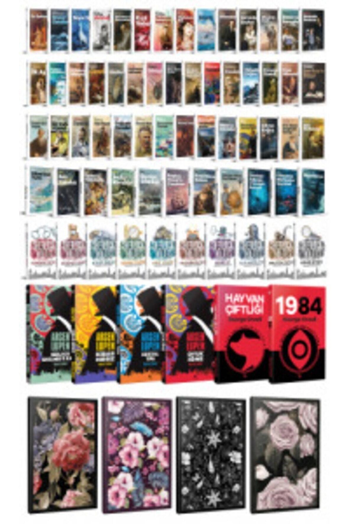 80 Dünya Klasiği Ve Çiçekli Çizgili Defter
Seti -1