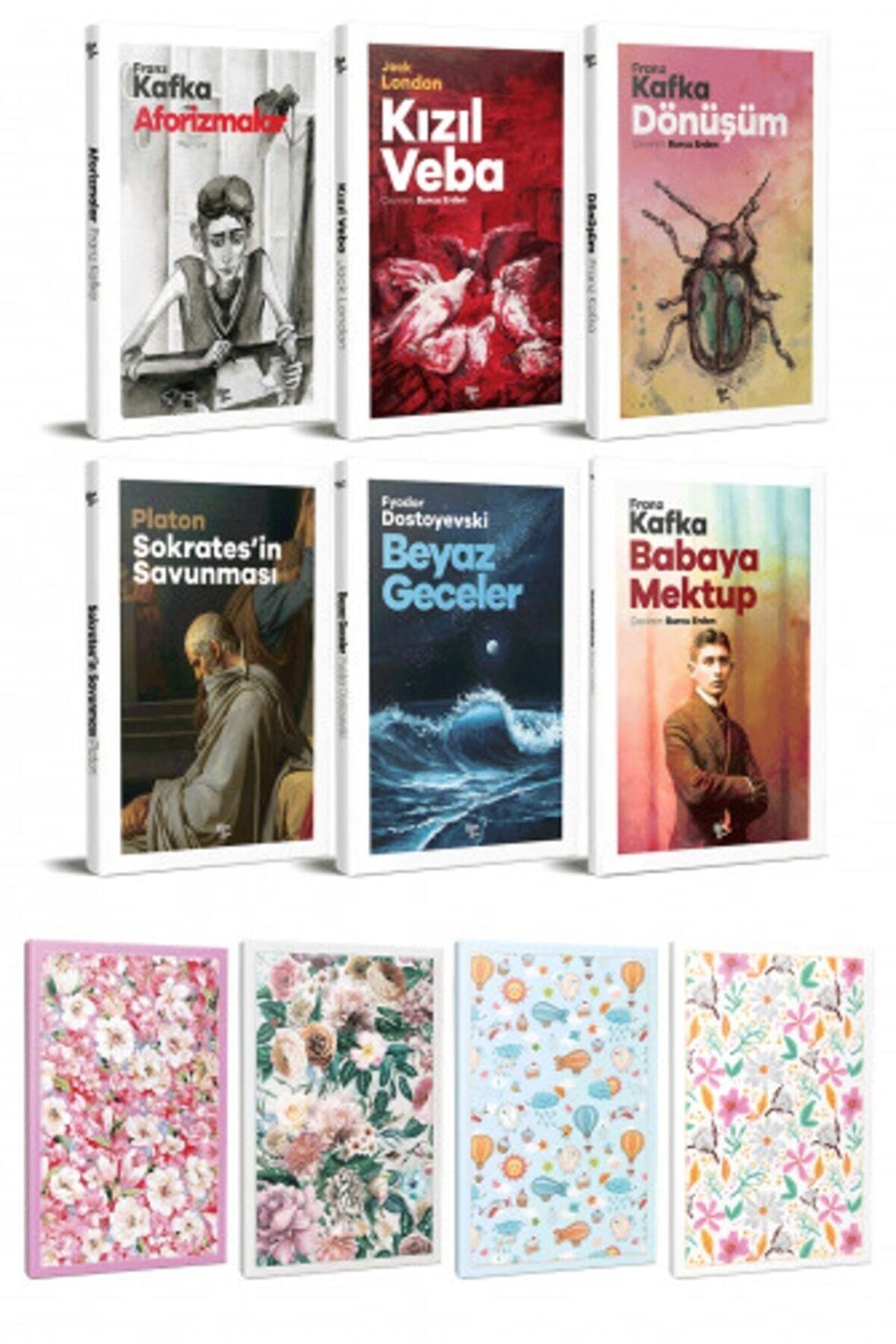 6 Dünya Klasiği Ve Çiçekli Çizgili Defter
Seti -2