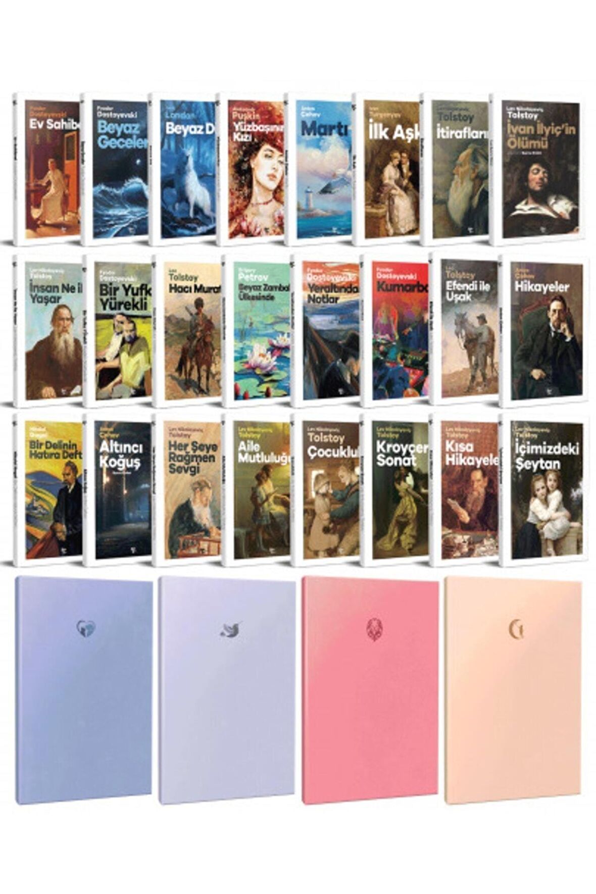 24 Dünya Klasiği Ve Pastel Çizgisiz Defter Seti
-1