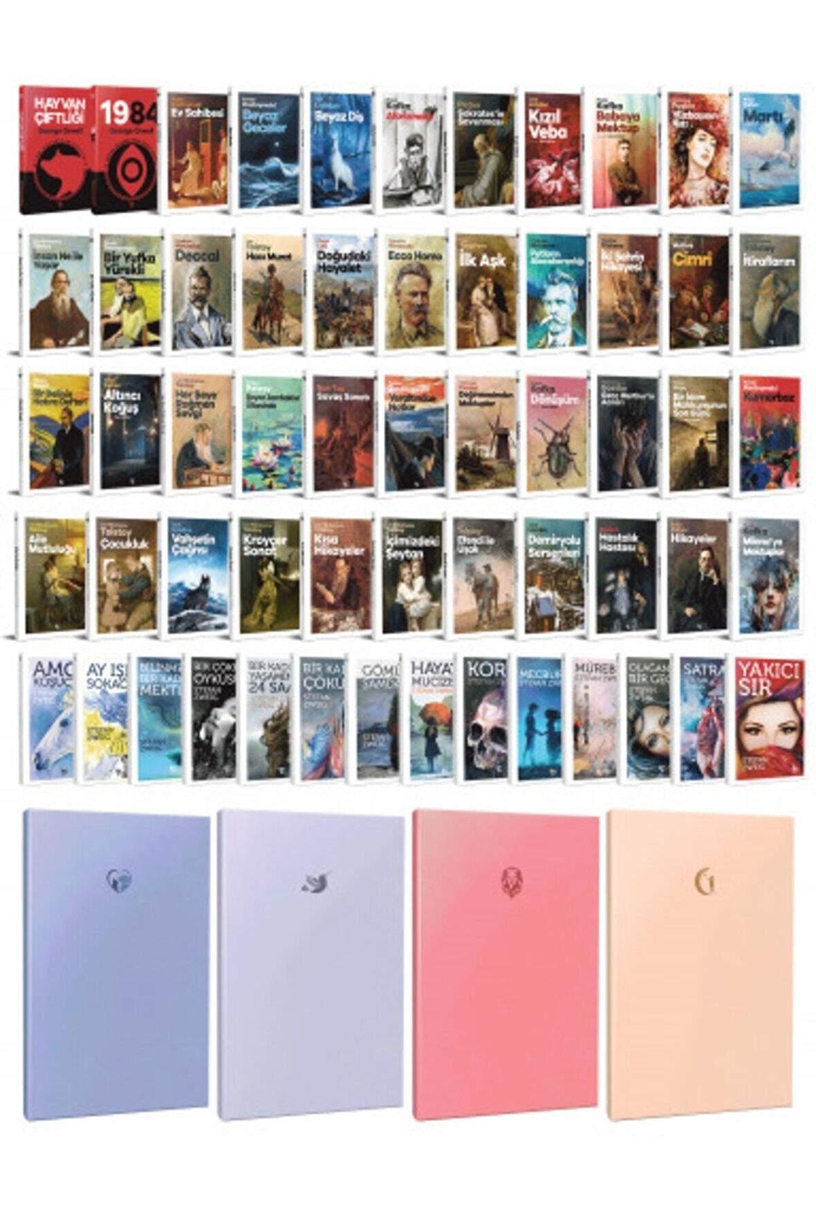 58 Dünya Klasiği Ve Pastel Çizgisiz Defter Seti
-1