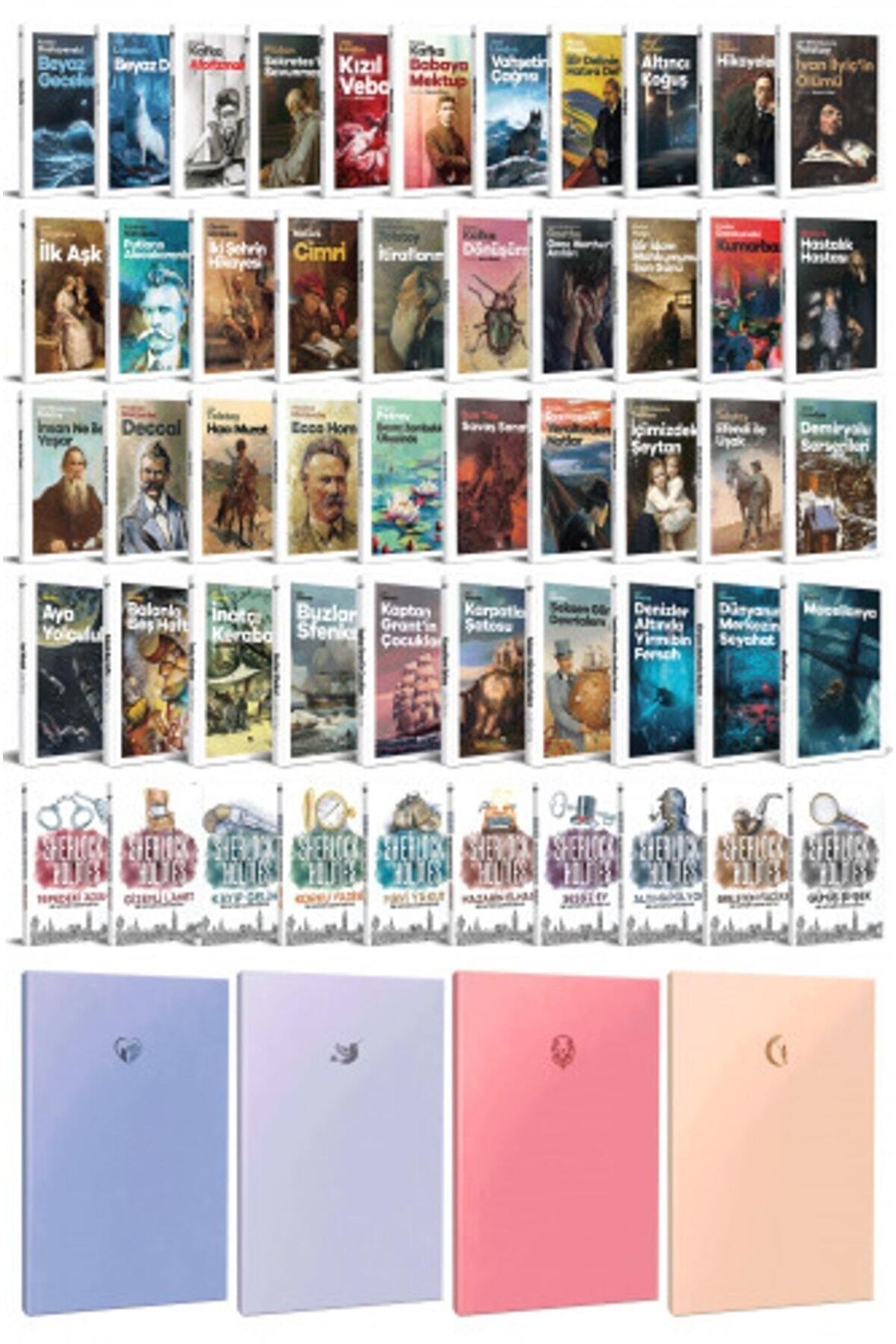 61 Dünya Klasiği Ve Pastel Çizgisiz Defter Seti
-1