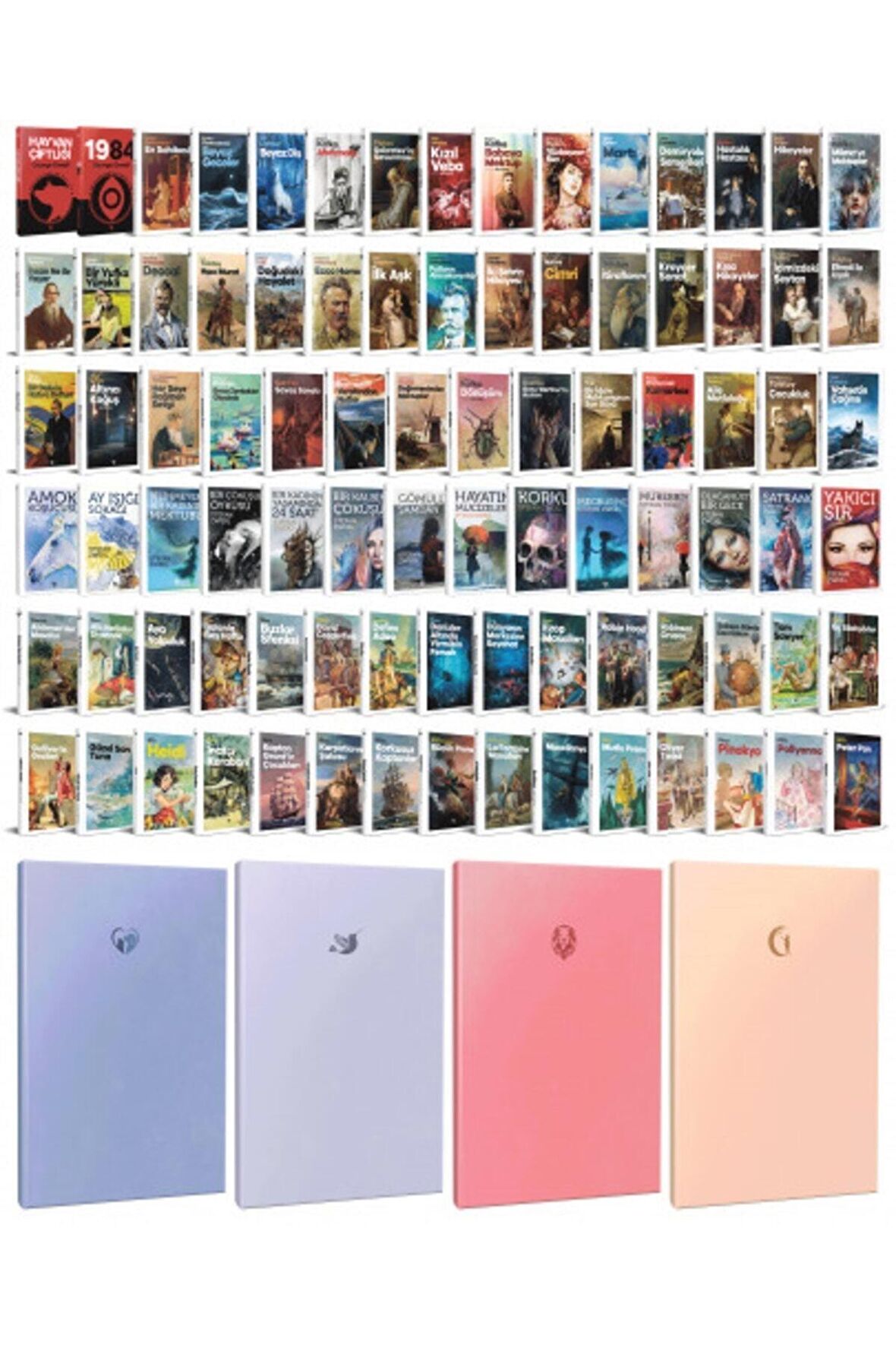 88 Dünya Klasiği Ve Pastel Çizgisiz Defter Seti
-1