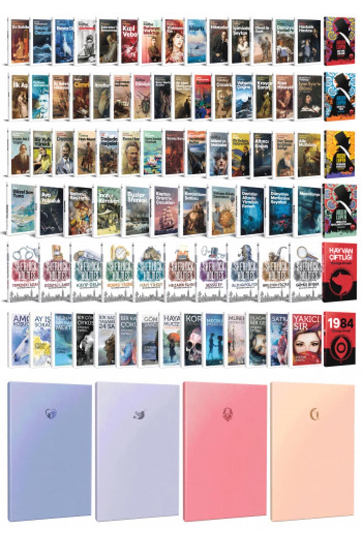 94 Dünya Klasiği Ve Pastel Çizgisiz Defter Seti
-1