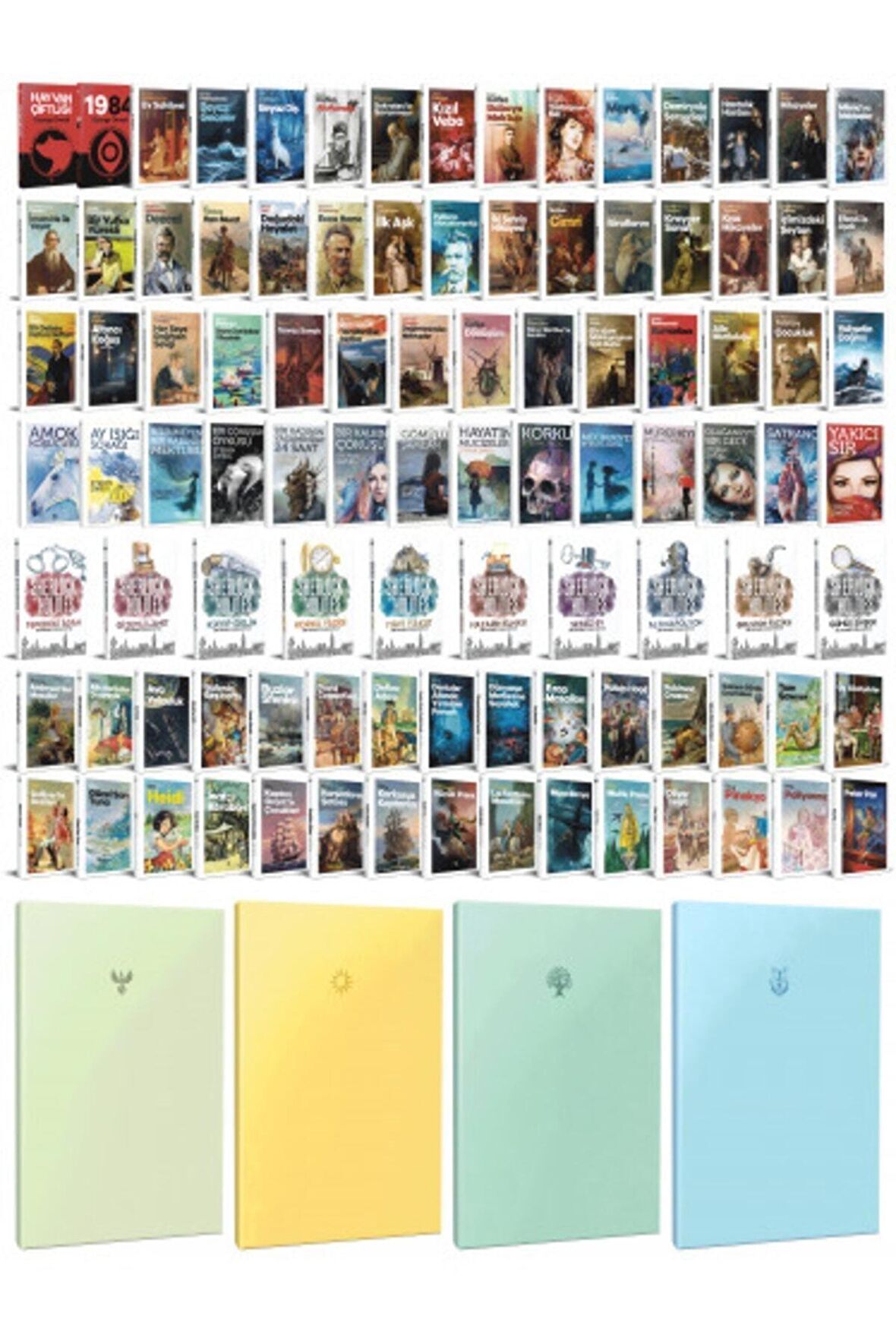 108 Dünya Klasiği Ve Pastel Çizgisiz Defter
Seti -2