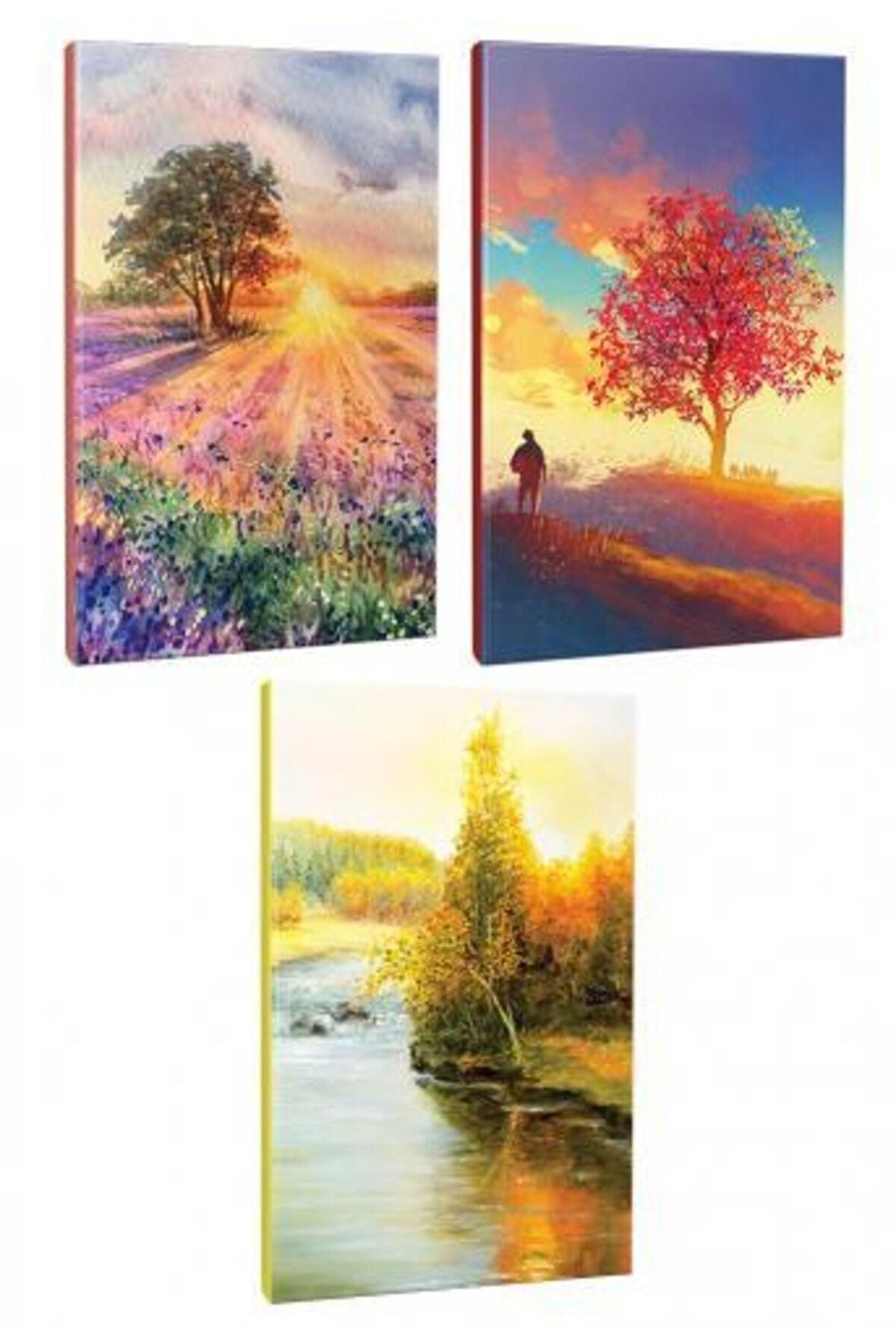 3lü Manzara Temalı 13,5x19,5cm 64 Sayfa Çizgili
defter Seti -7