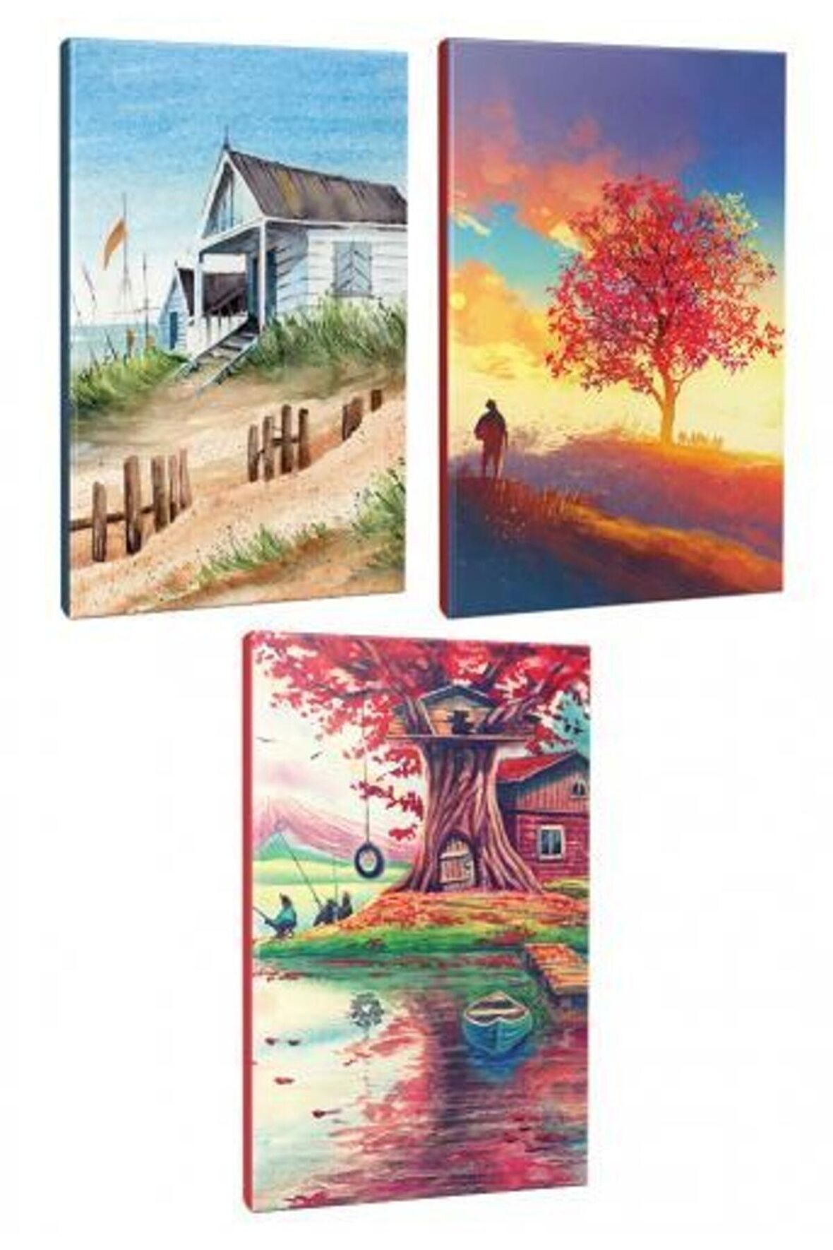 3lü Manzara Temalı 13,5x19,5cm 64 Sayfa Çizgili
defter Seti -10
