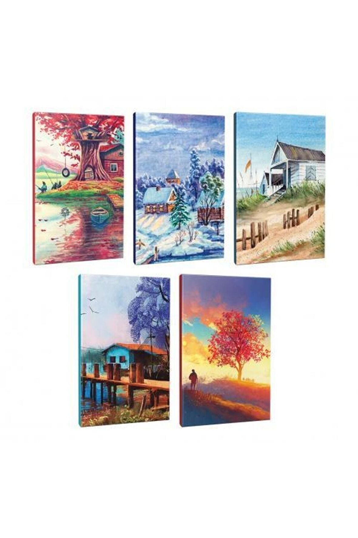 5li Manzara Temalı 13,5x19,5cm 64 Sayfa Çizgili
defter Seti -6