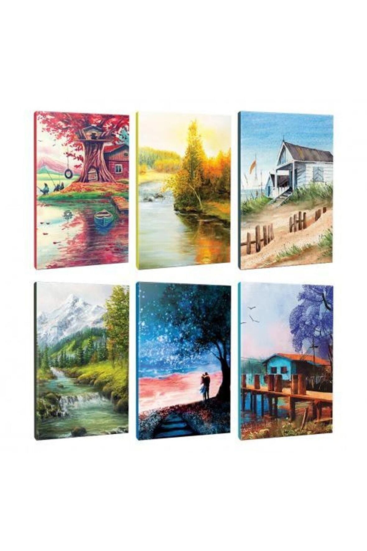 6lı Manzara Temalı 13,5x19,5cm 64 Sayfa Çizgili
defter Seti -8
