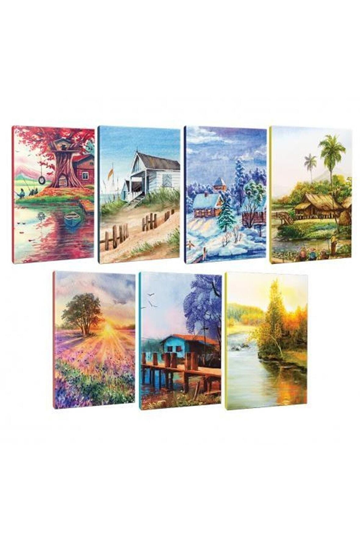 7li Manzara Temalı 13,5x19,5cm 64 Sayfa Çizgili
defter Seti -2