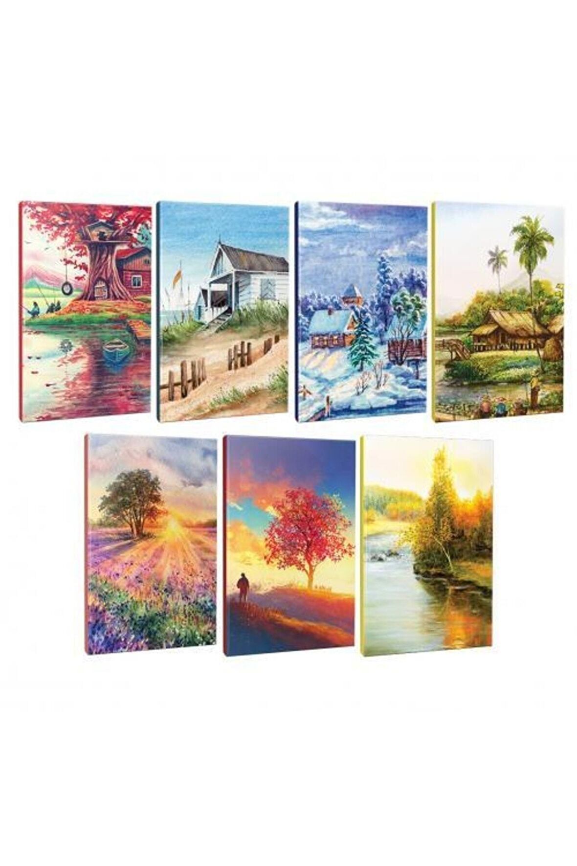 7li Manzara Temalı 13,5x19,5cm 64 Sayfa Çizgili
defter Seti -3